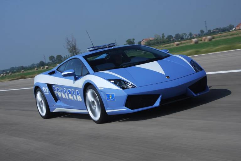 Gallardo della Polizia in autostrada 